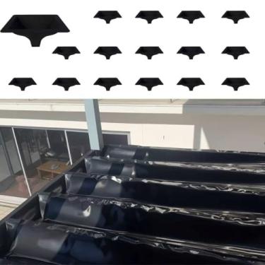 Imagem de Emayuu 16 peças de calhas pretas para sistema de drenagem sob o convés, calhas de PE para espaçamento de viga de 30,5 cm e 40,6 cm DE01