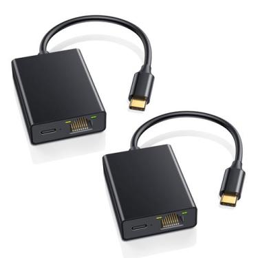 Imagem de Adaptador USB C a Ethernet RJ45 para Chromecast 2 Paquetes - ZEXMTE