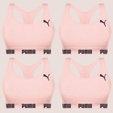 Imagem de Kit Com 4 Tops Puma Nadador Sem Costura E Sem Bojo Fitness Fit Para Academia Corrida Treino-Feminino