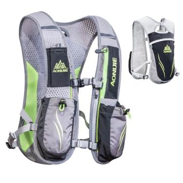 Imagem de Mochila YAPJEB 5.5L com hidratação para corrida, corrida, caminhada, uso ao ar livre, colete de hidratação, Cinza
