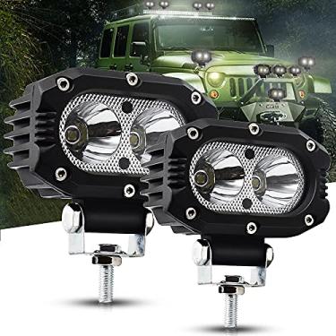 Imagem de Vooda Faróis de neblina LED de 10 cm 8200LM 65000K Cubo de LED à prova d'água IP68 off-road 4x4 Backup para carros, motocicletas, ATV, UTV, SUV, barco. (Branco)