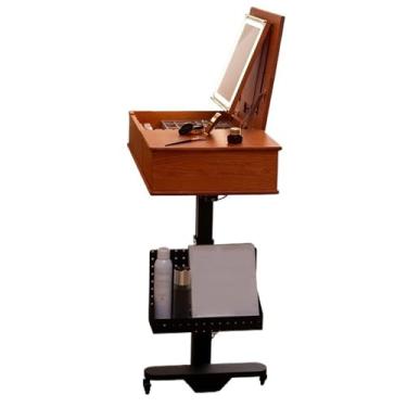 Imagem de Escrivaninha de penteadeira Penteadeira móvel para quarto, toda em madeira sólida, penteadeira pequena, mini, mesa de maquiagem