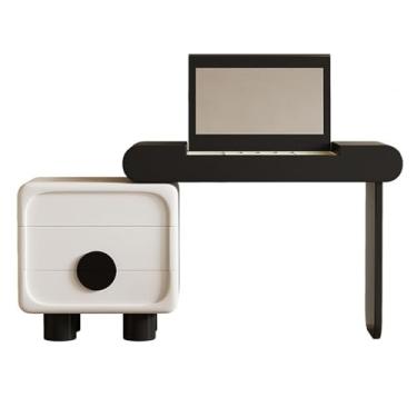 Imagem de Escrivaninha de penteadeira Penteadeira de madeira com espelho flip-top, penteadeira espaço armazenamento, para quarto e casa campo