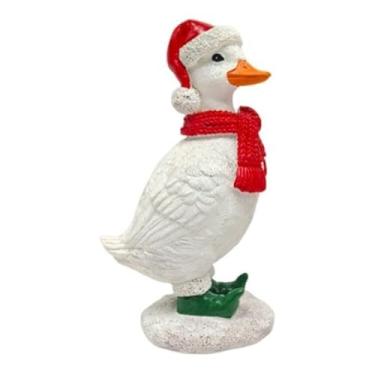 Imagem de Wswqop Figura de Animal de Natal, Estátua de Natal, Decoração de Natal, Peça Central, Nórdico, Ornamento Versátil para Ambientes Internos, Sala de Estar, Pato, Tamanho real