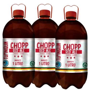 Imagem de Kit 3 Chopp Tupiniquim Red Ale Barrilete 1 Litro - Puro Malte