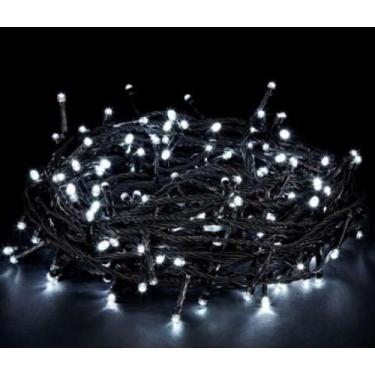 Imagem de Pisca pisca led 100 lâmpadas fio verde luz vermelha e branca decoração