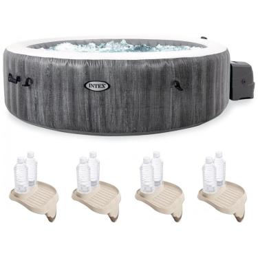 Imagem de Spa Inflável para 6 Pessoas com 4 Suporte para Copos e Bandeja, Intex PureSpa Plus, Cinza