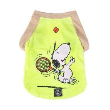 Imagem de Camiseta Zooz Pets Snoopy Beach Tennis Verde Neon para Cães - Tamanho 