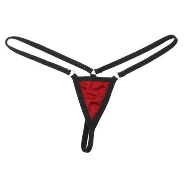 Imagem de Calcinha Fio Dental Micro Triângulo Vermelha - Almah Fashion, G, Verme