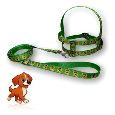 Imagem de Peitoral Coleira Com Guia Passeio Pet Para Cães Cachorro N0 - Lari Pet