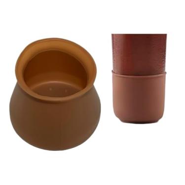 Imagem de 24 Peças Protetor Silicone Cadeira Mesa Quadrado Pé Redondo Proteger o Piso(Marrom (Redondo))