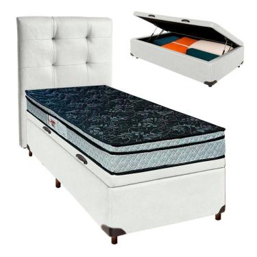 Imagem de Kit Cabeceira + Cama Box Bau + Colchão Solteiro D28 Conforto Paropas