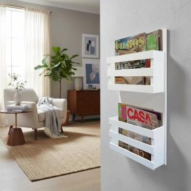 Imagem de Revisteiro de Parede Porta Revistas Livros - Branco Laca - Formalivre