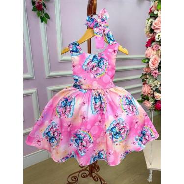 Imagem de Vestido Temáticos Kids Stitch e Angel Rosa - Estilo e Conforto para Cr