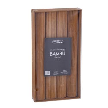 Imagem de Kit Jogo Americano Bambu 4 Peças Natural Jolitex