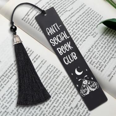 Imagem de Marcador de livro de aço inoxidável antissocial, presentes de promoção de aposentadoria para homens, mulheres, professores, bibliotecários, bibliófilos, amantes de livros, acessórios engraçados