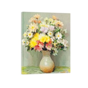 Imagem de Pôster e impressões em tela de flores vintage - reprodução de pintura de arte de parede famosa - Margaridas - Imagens prontas para pendurar tela embrulhada 50 x 65 cm 20 x 26 pol