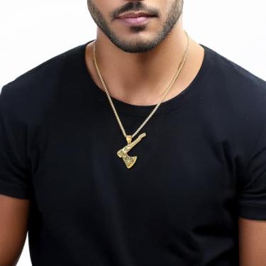 Imagem de Colar para homens e mulheres, pingente de fé de aço inoxidável, Sebastian, machados, cruz, árvore da vida, pingente religioso, minúsculo, colar com pingente de fé, One Size, Aço inoxidável, Sem Pedra