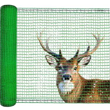 Imagem de Junkogo Rede de cerca de veado, rede de malha de plástico de 10 x 3 m para proteção de jardim, barreira temporária de animais para pássaros, frango, rolo de cerca de malha reutilizável para vegetais