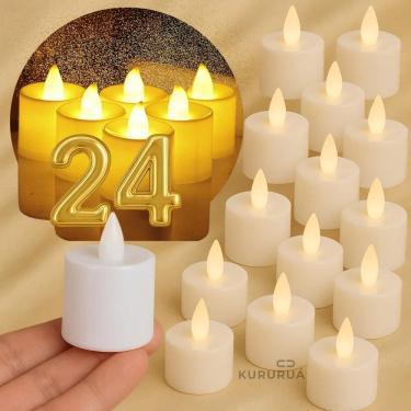 Imagem de 2X Kit 24 Vela De Led Eletrônica Decorativa Com Bateria Arti