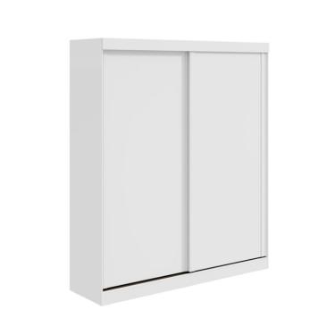 Imagem de Guarda-Roupa Solteiro Zeine sem Pés 2 Portas 2 Gavetas Branco