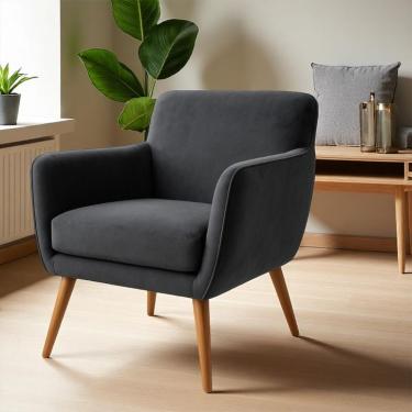 Imagem de Poltrona Lorena Veludo Grafite