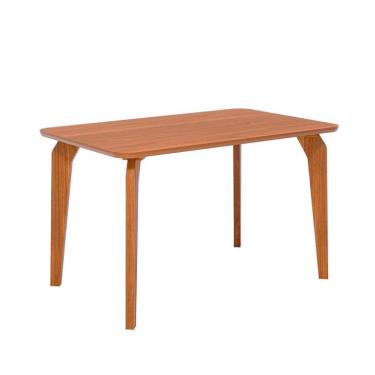 Imagem de Mesa de Jantar Retangular com Tampo MDF Papaia Cinamomo e Madeira 130 cm