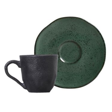 Imagem de Xícara de Café Arauco Preta e Verde