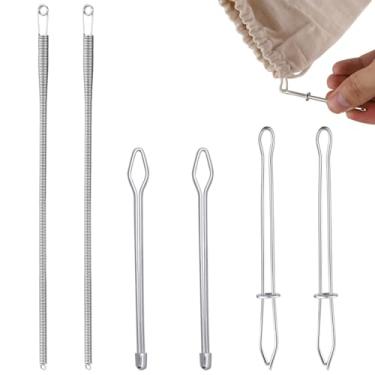 Imagem de Kit de 6 peças de costura, passadores de cordão flexíveis, clipe de rosqueador de corda fácil, acessórios de ferramentas de substituição para jaquetas de tecido, casacos, moletons com capuz