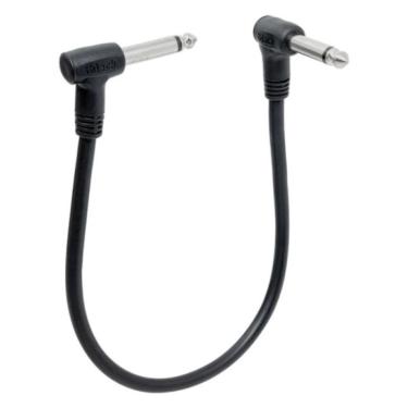 Imagem de Cabo Áudio Plug P10 Mono 90° 30cm Para Equipamentos Musicais
