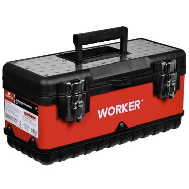 Imagem de Caixa Metálica Para Ferramentas Baú 15'' Com Bandeja Worker