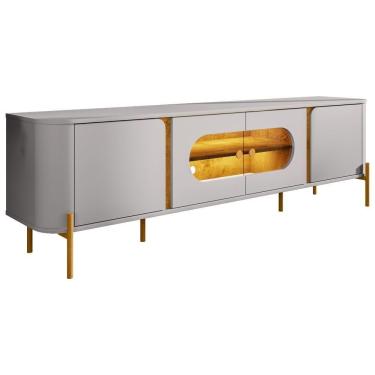 Imagem de Rack Para Sala De Estar Tv 75 Pol Orgânico Suy B02 Off White Naturalle - Lyam Decor