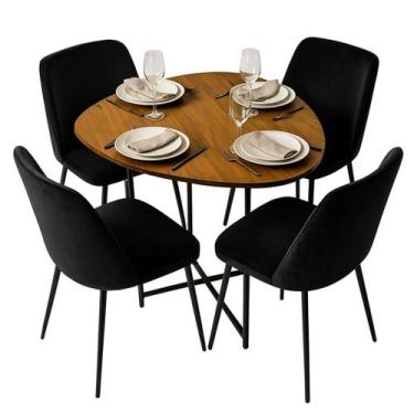 Imagem de Mesa Orgânica De Jantar Moderna Estilo Industrial Ferro E Madeira - TB