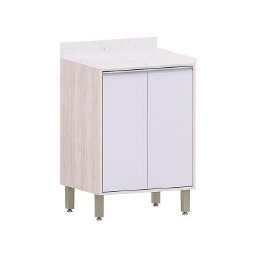 Imagem de Balcão De Cozinha Com Tampo 60cm 2 Portas  Luciane Móveis
