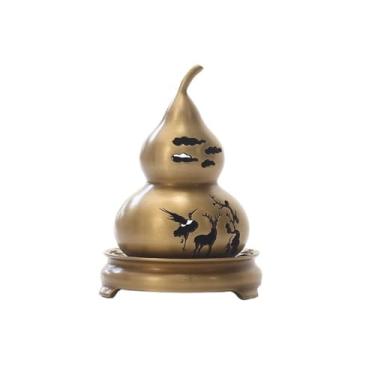 Imagem de Porta-incenso decorativo Queimador de incenso de cobre criativo, suporte decorativo para incenso interno para escritório, ioga e casa(Gold)