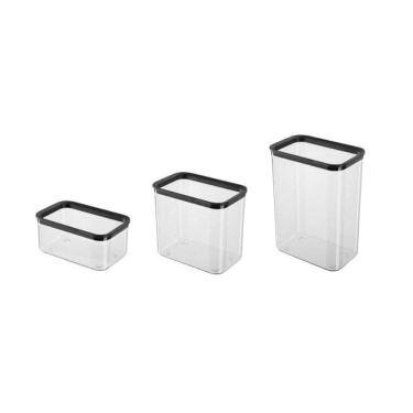 Imagem de Conjunto 3 Potes Herméticos De Plástico 750Ml/1700Ml/2600Ml