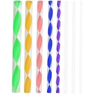 Imagem de 8 peças de ferramentas de pontilhamento para pintura, hastes de cavilha de acrílico hastes cilíndricas coloridas varetas redondas transparentes sortidas, hastes de tamanho mandala ferramentas de