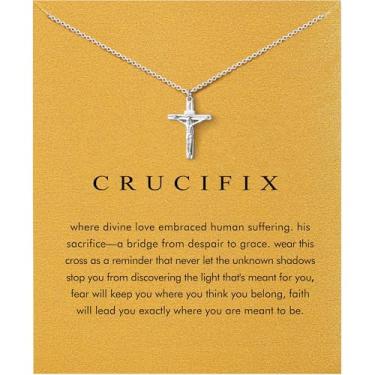 Imagem de Colar de prata delicado para mulheres – Colar de cruz celta com cavalo de Jesus Ankh para mulheres, presentes cristãos de aranha delicados para amigas irmãs mãe, aniversário, Natal, Dia das Mães