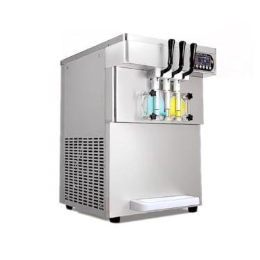 Imagem de Máquina de Raspadinha Máquina de sorvete comercial vertical corpo transparente loja chá leite dedicada 3 cores macia máquina cone doce Faz Sorvete Cremoso