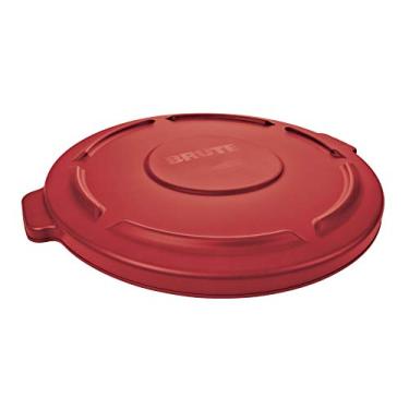 Imagem de Rubbermaid Commercial Products FG261960RED Brute Heavy-Duty Round Trash Can/Container Lid, 20 Gallon, Red (Pack of 6)