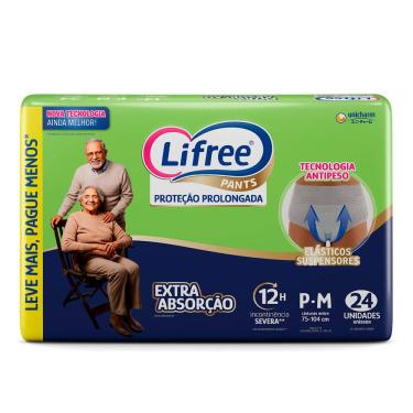 Imagem de Roupa Íntima Lifree Pants Proteção Prolongada Extra Absorção Tamanho P/M Unissex 24 Unidades
