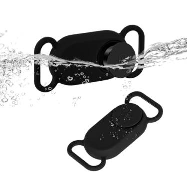 Imagem de 2 peças de suporte de colarinho para Galaxy Smarttag2 capa protetora à prova d'água compatível com Samsung Smart Tag 2 (preto)