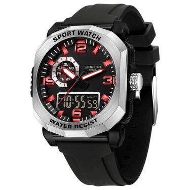 Imagem de Relógio Digital Masculino Dual Display Esportivo À Prova D `Água Impermeavel 5atm