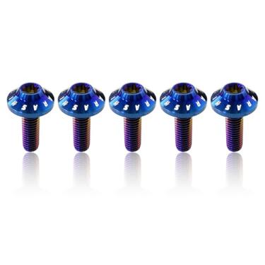 Imagem de Parafusos de montagem do rotor de disco de freio dianteiro Arashi para Yamaha RM125 1989-2009, RM250 1989-2012, RMX250S 1992-1998, DRZ400E 2000-2008, DRZ400S 2000-2009 titânio afunilado Parafusos Torx