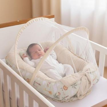 Imagem de Ninho Redutor De Berço Safari com Mosquiteiro 04 Peças - Amora Amor En