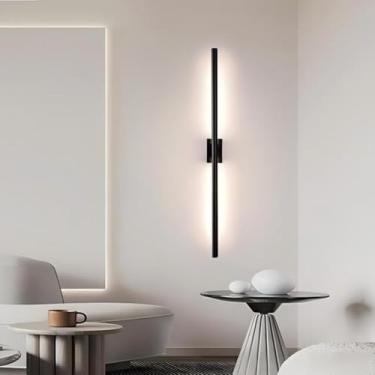 Imagem de Lâmpada de parede LED interior design moderno luzes de parede longas lâmpada de corredor iluminação de imagem metal alumínio iluminação de parede para quarto sala de estar escada sala de jantar (luz