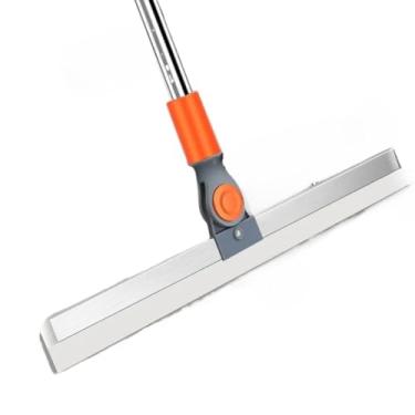 Imagem de Rodo Vassoura Mágica de Silicone Multiuso para Limpeza de Pisos e Vidros com Cabo Extensor 1,20m Remove Água e Pelo sem Esforço