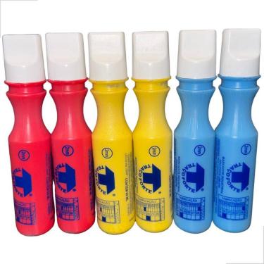 Imagem de Kit Marcadores Ind 2Mm 2 Vermelho + 2 Amarelo + 2 Azul Baden