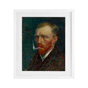 Imagem de Stupell Industries Retrato de Van Gogh com impressão emoldurada cinza fumê sob vidro, design por Masters Redux, 21 x 17