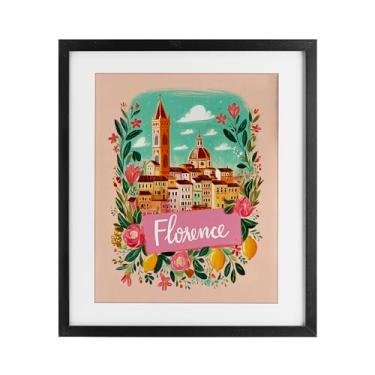 Imagem de Stupell Industries Impressão emoldurada preta florida florida sob vidro, design por Yen, 40,6 x 33,5 cm